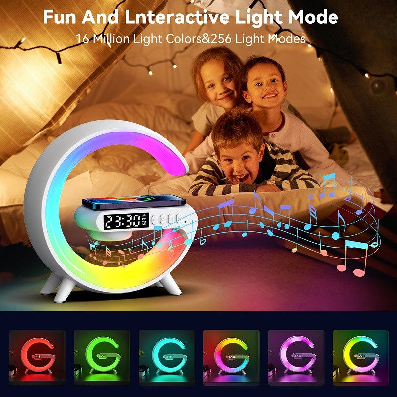 G63 Bluetooth Speaker Atmosphere Light Wireless Charger Bedside Music Wake-Up Light Bluetooth Sound Multiple Light Modes