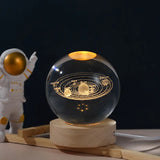 3D Galaxy Space Crystal Ball Night Light with Stand