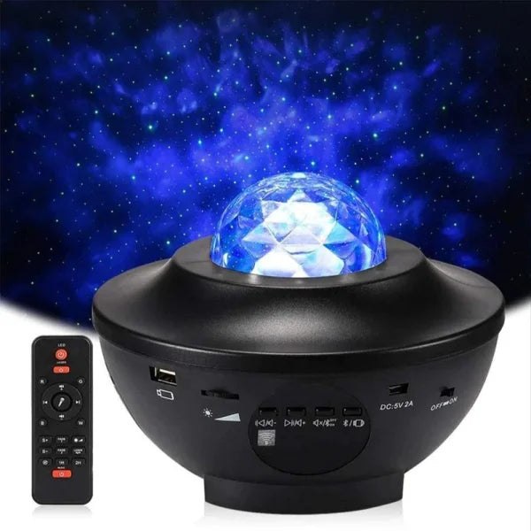 Galaxy Star Projector Lamp with LED Universe Effect & Dual Speakers